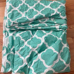 Pottery Barn Teen Full/Queen Teal - Breezy Lattice Duvet Cover w/2 Shams